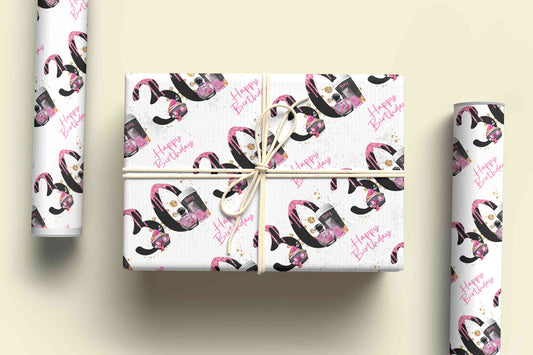 Makeup 30th Milestone Birthday Wrapping Paper