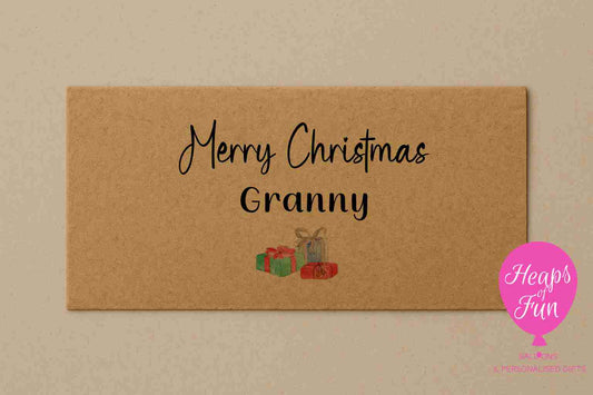 Personalised Merry Christmas Envelope – Perfect for Gifting Money, Vouchers & Gift Cards