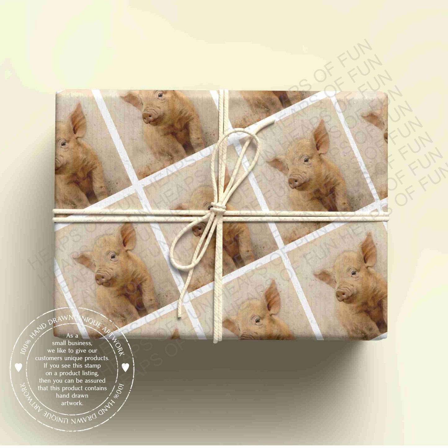 Pig Wrapping Paper – Cute Pig Gift Wrap – Farm Animal Wrapping Paper for Birthdays & Gifts