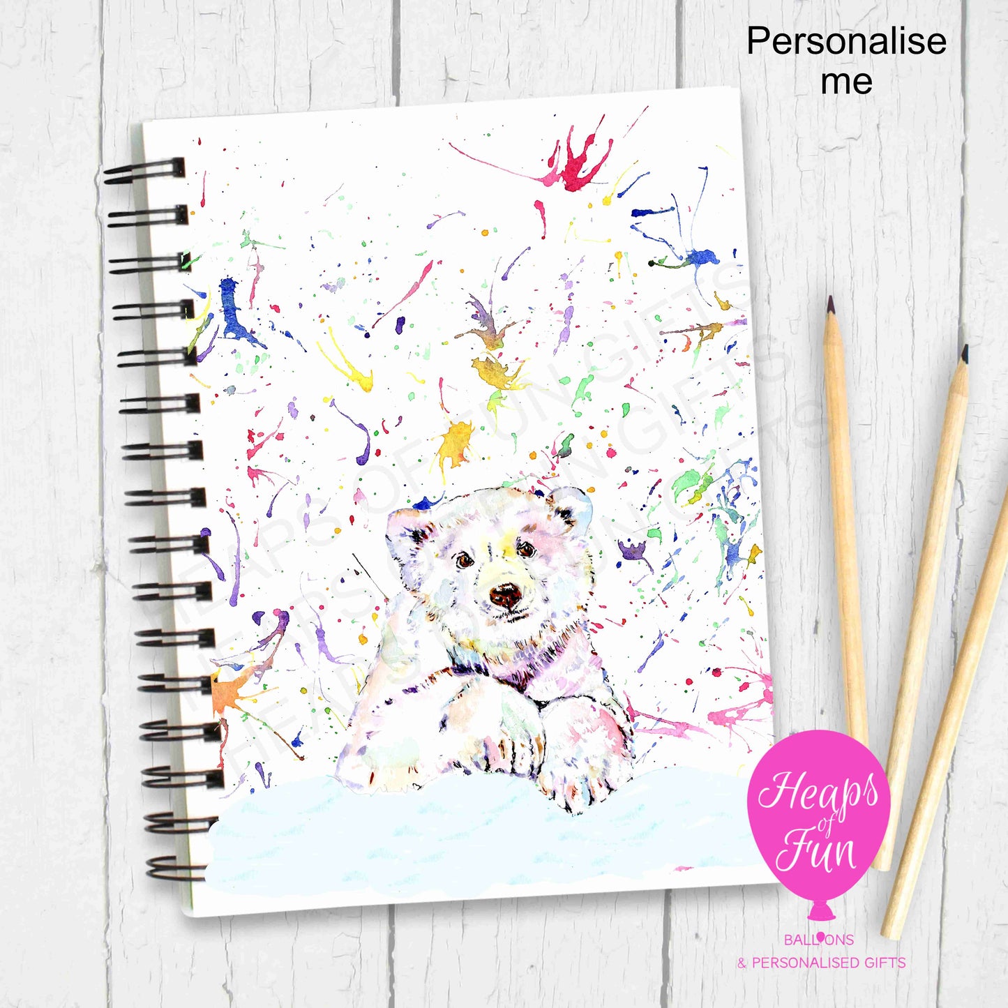 A5 Personalised Notebook – Polar Bear Design | Custom Name Journal