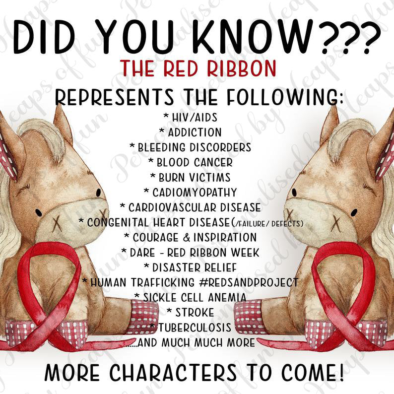 Red Ribbon Awareness Notebook – Horse Design Journal