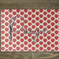Personalised glass makeup board with strawberry print and script name