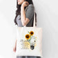 Sunflower Bulb Tote Bag – Be Positive Quote Eco Shopper