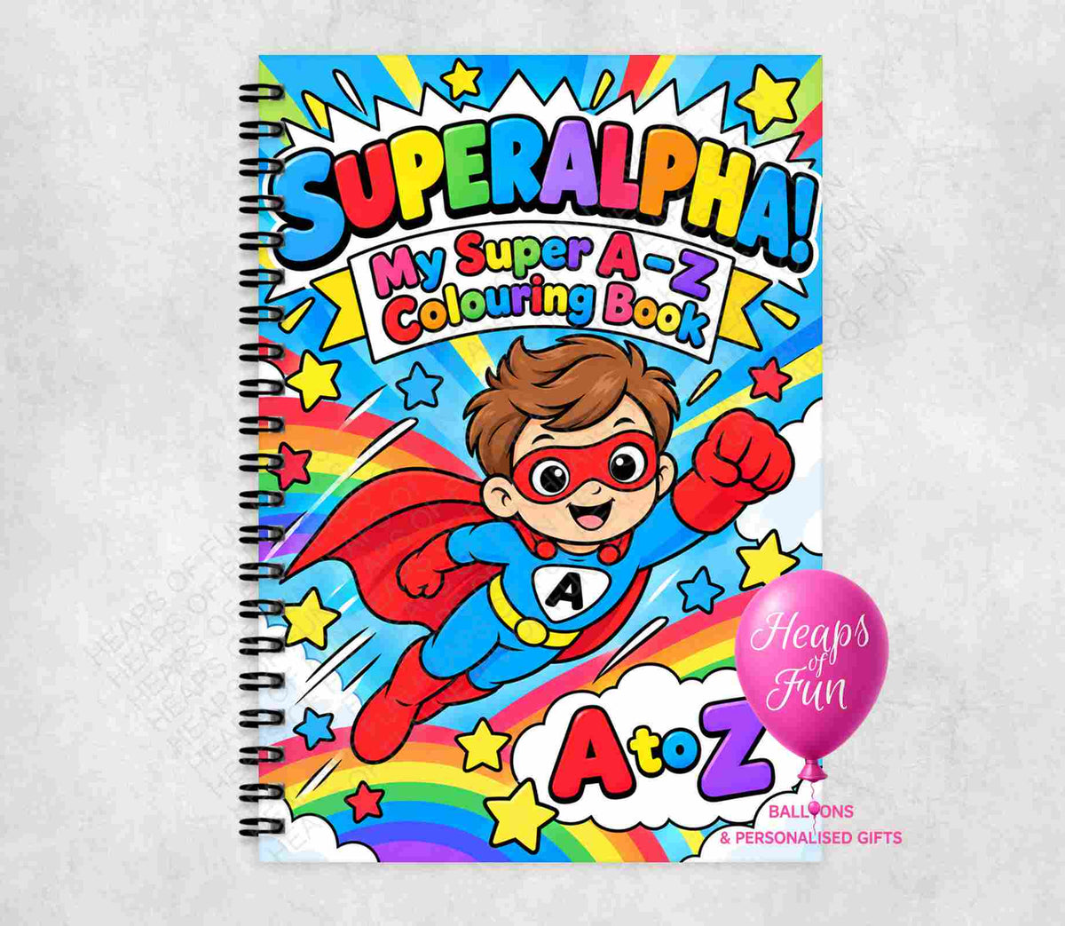 Superalpha! My Super A-Z Colouring Book for Kids | 26 Superhero Alphabet Pages