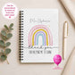 Personalised spiral-bound teacher notebook featuring a pastel rainbow and the message "Thank You for Helping Me Shine", customised with the teacher's name and available with lined or plain pages, making a thoughtful teacher appreciation gift.