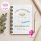 Personalised spiral-bound teacher notebook featuring a colourful crayon illustration with the message "To Teach is to Colour a Life Forever – Thank You for Adding Colour to My Life", customised with the teacher's name and available with lined or plain pages