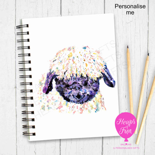 A5 Personalised Notebook – Valais Sheep Design | Custom Name Journal
