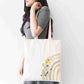 Wildflower Side Rainbow Tote Bag – Neutral Boho Shopper