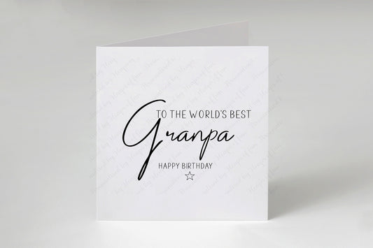 Grandpa Birthday Card, Happy Birthday Grandpa, Personalised Birthday Card for him