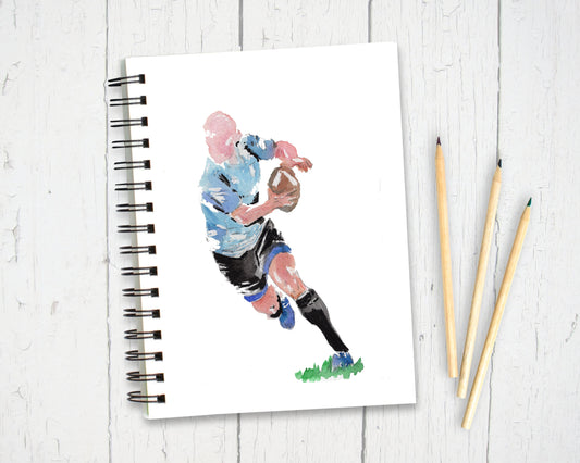 A5 Personalised Rugby Notebook, Journal, Rugby Themed Gift