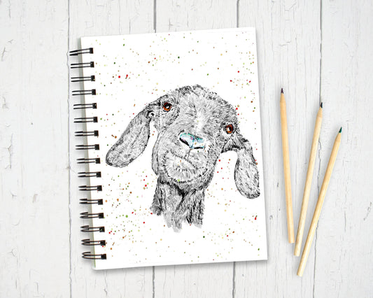 Hint of Colour Goat Notebook, Goat themed Gift
