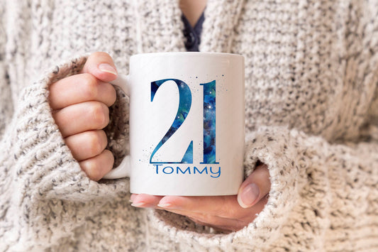 Personalised 21st Birthday Mug, 21st Birthday Gift, Twenty-first Gift,