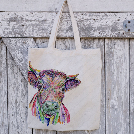 Personalised Tote Bag, Cow Tote Bag, Cow Gift, Reusable Bag