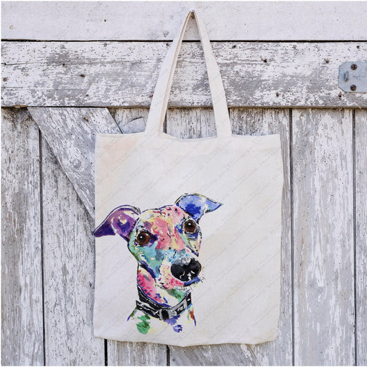 Personalised Tote Bag, Whippet Tote Bag, Whippet Gift, Reusable Bag