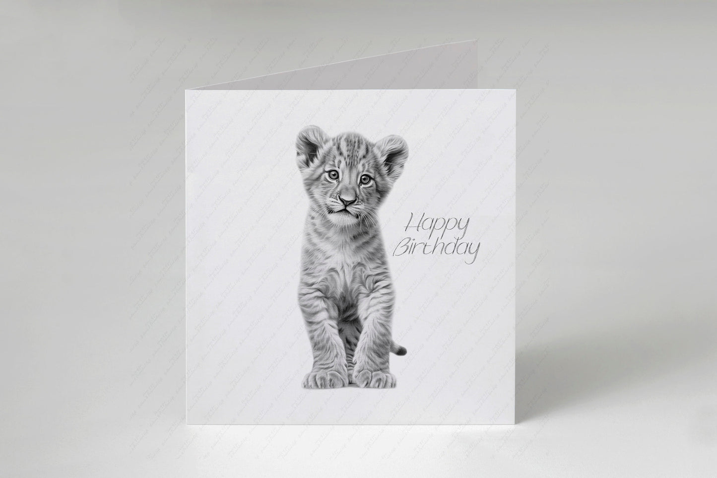 Lion Cub Birthday Card - Personalised Lion Cub Card