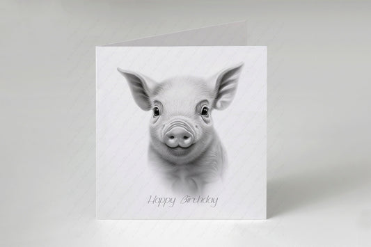 Pig Birthday Card - Personalised Pig Card