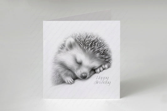 Hedgehog Birthday Card - Personalised Hedgehog Card