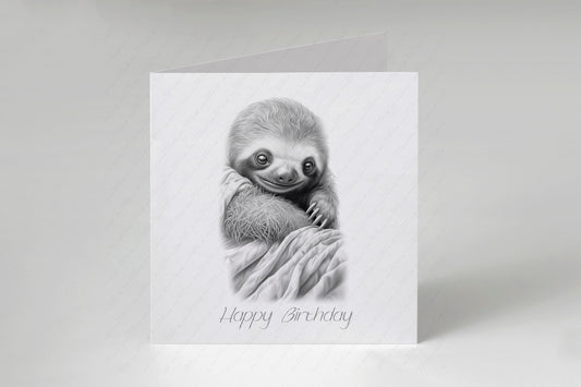 Sloth Birthday Card - Personalised Sloth Card