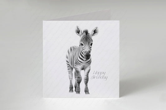 Zebra Birthday Card - Personalised Zebra Card