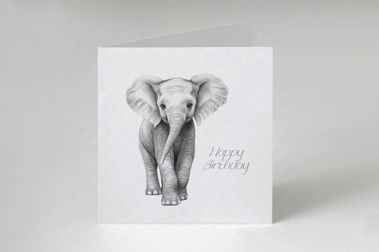 Elephant Birthday Card - Personalised Elephant Card