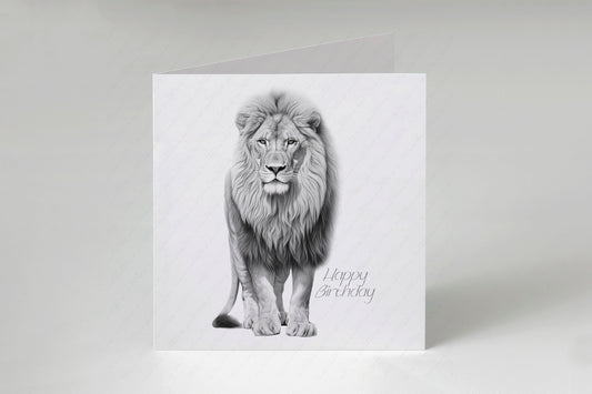 Lion Birthday Card - Personalised Lion Card