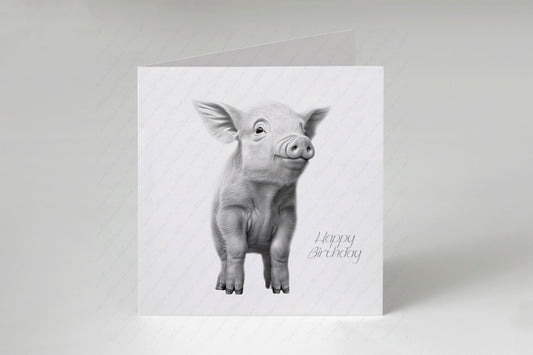 Pig Birthday Card - Personalised Pig Card