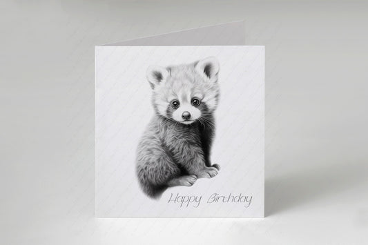 Red Panda Birthday Card - Personalised Red Panda Card