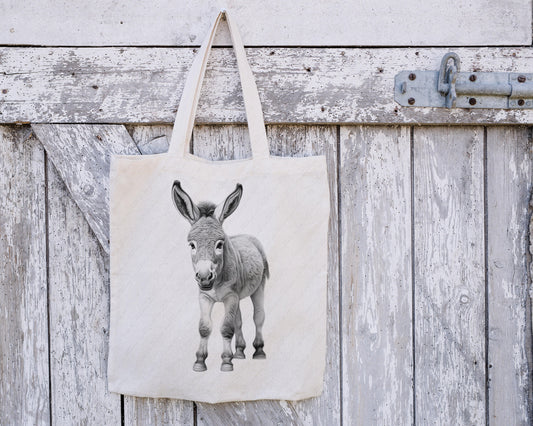 Donkey Tote Bag, Reusable Bag, Personalised Tote Bag