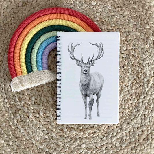 Sketchy Stag Notebook, Stag Gift, Personalised Notebook A5