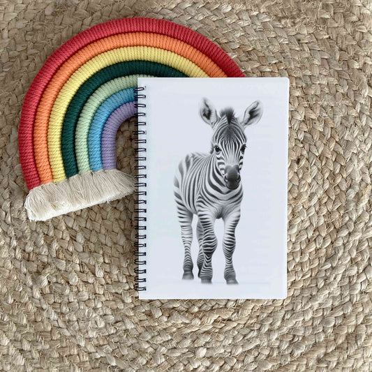 Sketchy Zebra Notebook, Zebra Gift, Personalised Notebook A5