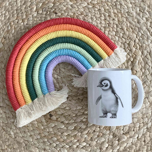 Personalised Penguin Mug, Sketchy Animal Mug, Personalised Mug, Animal Gift Mug