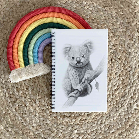 Sketchy Koala Notebook, Koala Gift, Personalised Notebook A5