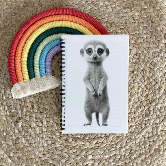 Sketchy Meerkat Notebook, Meerkat Gift, Personalised Notebook A5