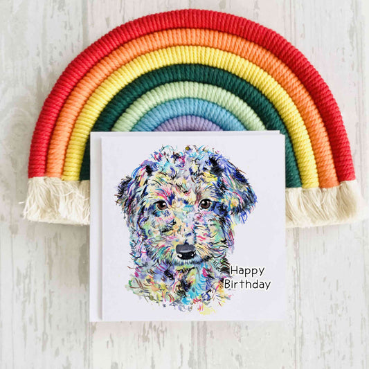 Jackapoo Birthday Card, Personalised Dog Card, Dog Birthday Card