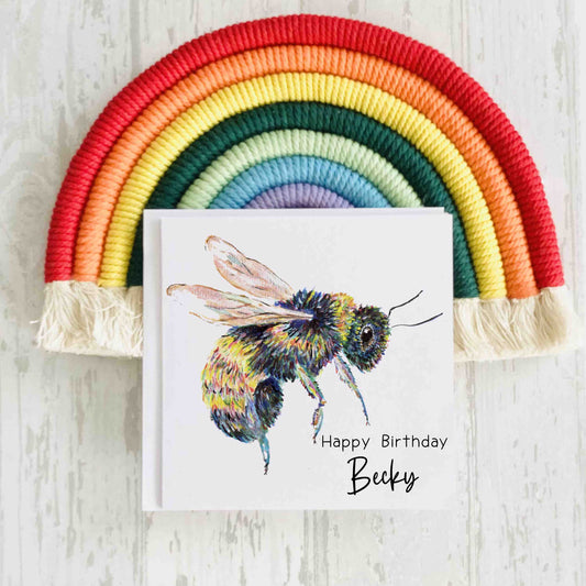 Bee Birthday Card, Personalised Bee Card, Bee Gift