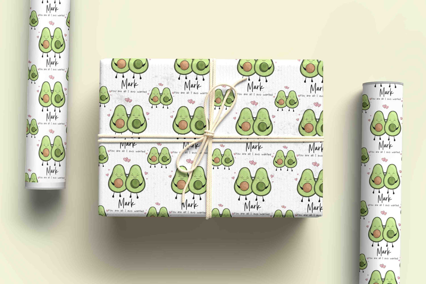 Your all i avo wanted Personalised Valentine's Day Wrapping Paper, Avocado Valentine's Paper, Novelty Avocado Pun Gift Wrap, Funny Gift Wrap