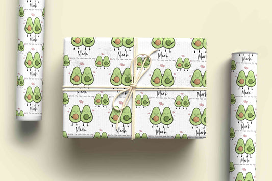 Your the ripe one for me Personalised Valentines Day Wrapping Paper,Avocado Valentines Paper, Novelty Avocado Pun Gift Wrap, Funny Gift Wrap