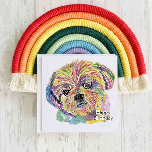 Shih Tzu Birthday Card, Personalised Dog Card, Dog Birthday Card