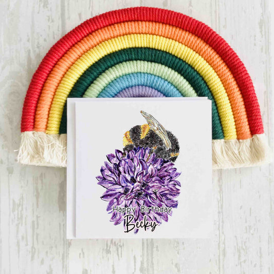 Bee Birthday Card, Personalised Bee Card, Bee Gift