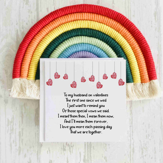 To my Husband on Valentine's Day,  Valentine's Day Card, Valentine's Poem
